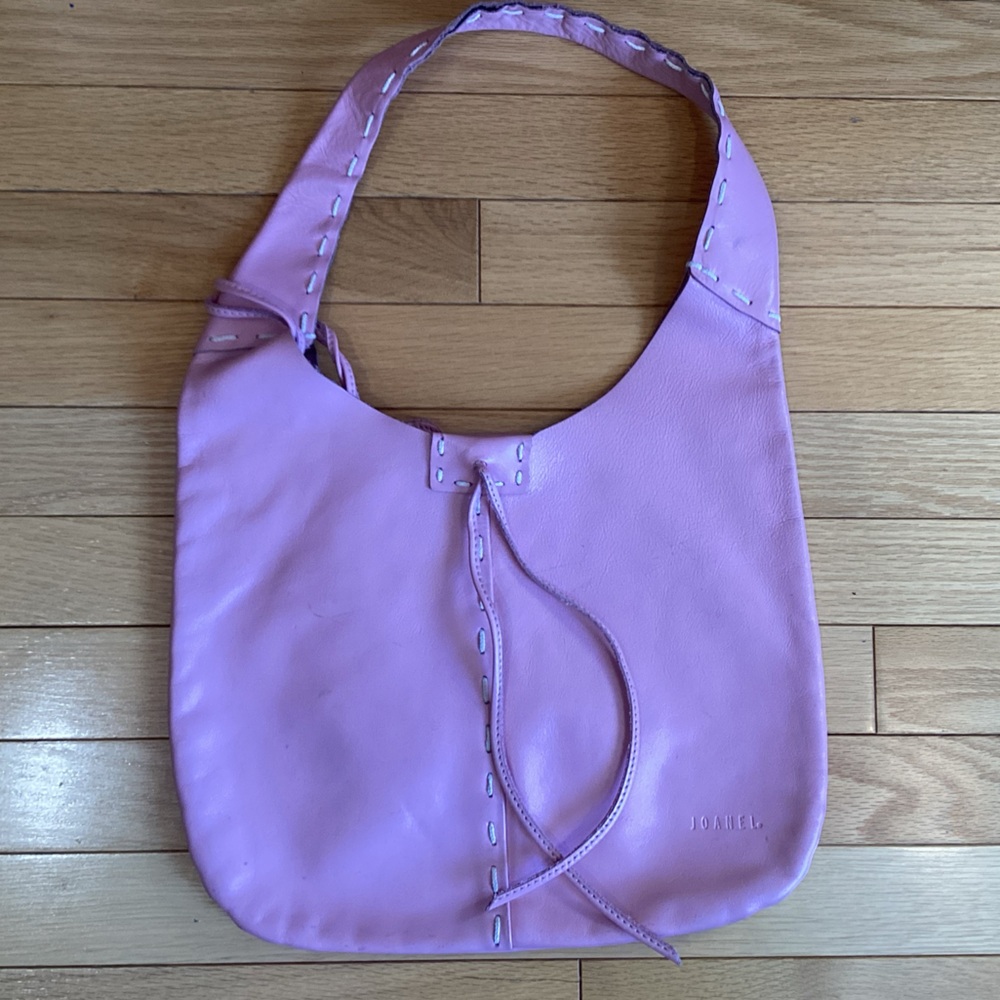Y2K Pink Leather Bag with matching (attached) wallet, Joanel - Picture 4 of 13